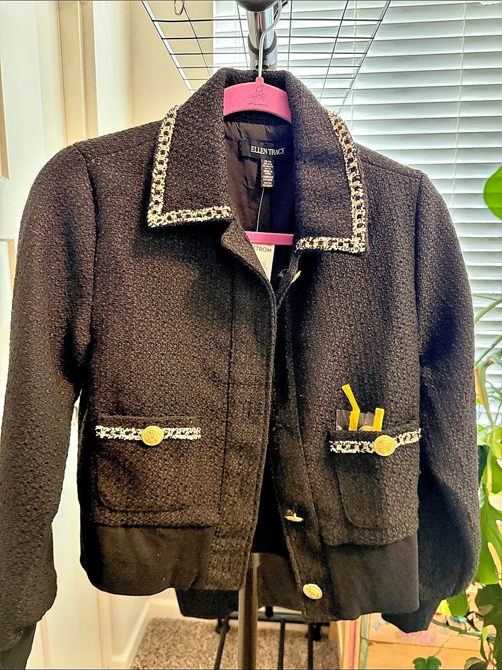 Ellen Tracy Black Boucle Blazer Size XS NWT